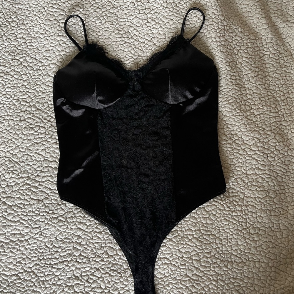 Laced black bodysuit